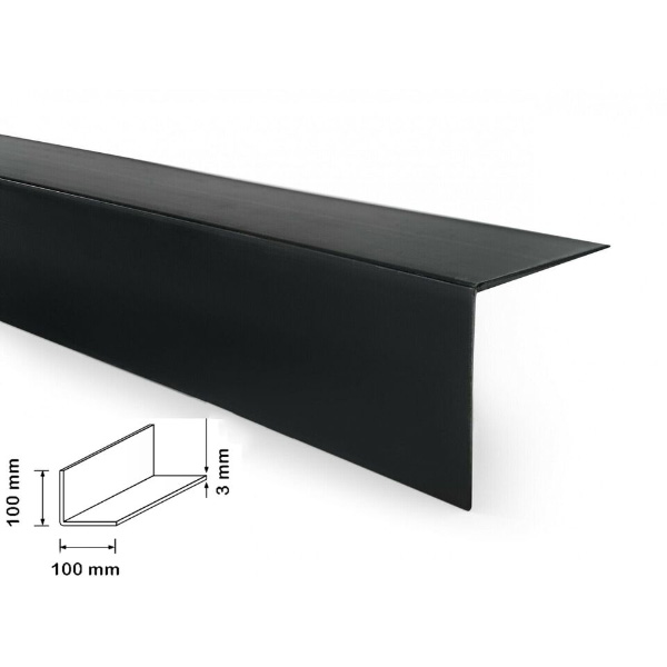 Black 1m Long Plastic PVC Corner 90 Degree Angle Trim