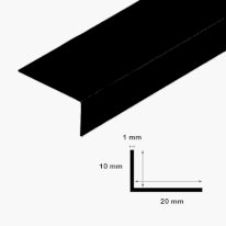 1m long PVC Plastic Unequal Corner Trim in UK