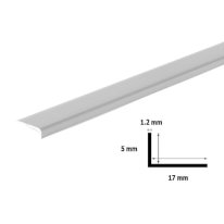  1m Light Grey PVC Unequal Corner Angle Trim