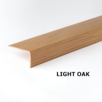 Decorative PVC angle trim in light oak wood effect, UK