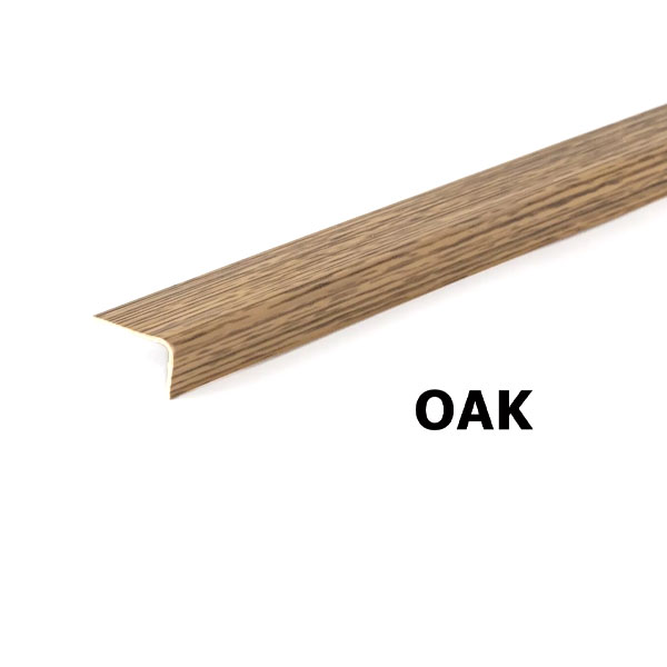 2.5 Metre Unequal Wood Effect Plastic 90 Degree Angle Trim PVC Corner