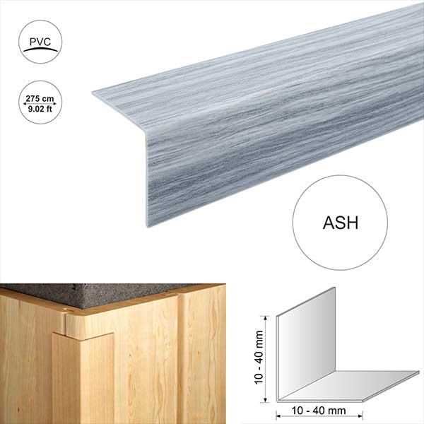 2.75m PVC Wood Effect Wall Corner Trim for Protection