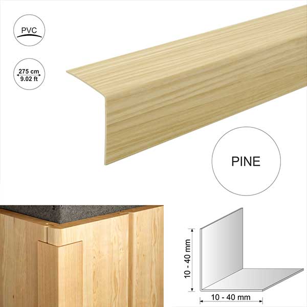 2.75m PVC Wood Effect Wall Corner Trim for Protection