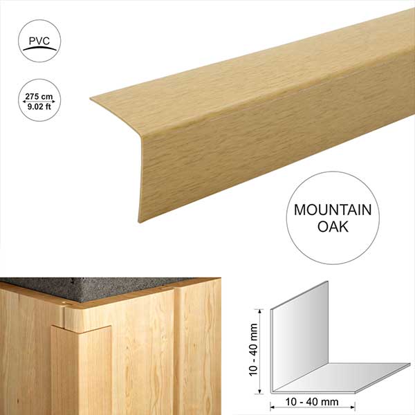 2.75m PVC Wood Effect Wall Corner Trim for Protection