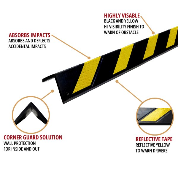 Chevron Pattern Black & Yellow Rubber Corner Guards