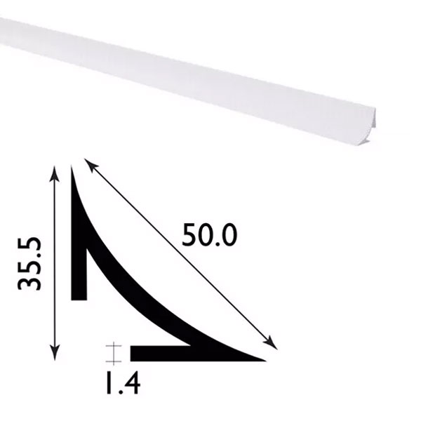 Durable PVC Plastic Scotia Trim - 2.44m Long