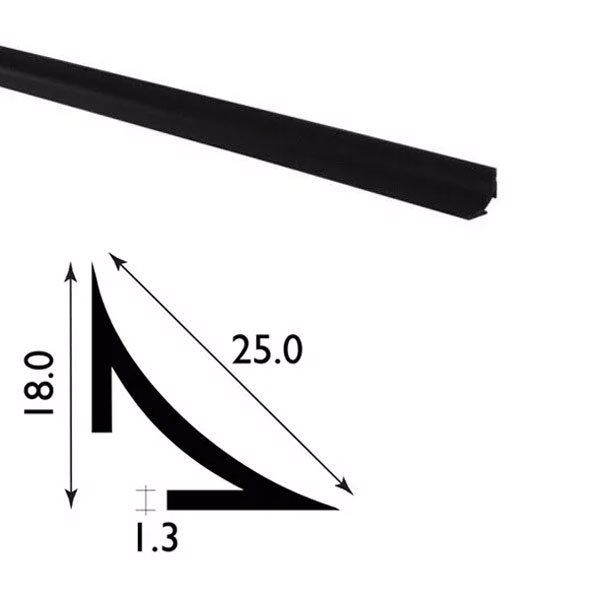 Durable PVC Plastic Scotia Trim - 2.44m Long