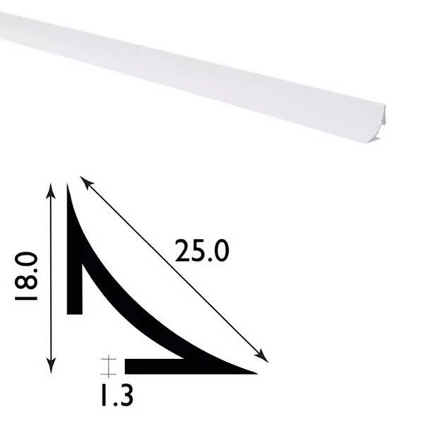 Durable PVC Plastic Scotia Trim - 2.44m Long
