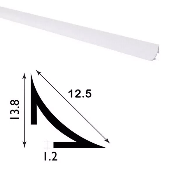 Durable PVC Plastic Scotia Trim - 2.44m Long