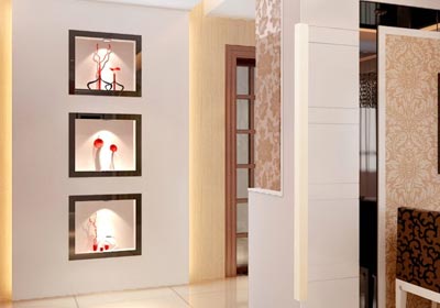 PVC wall corner protectors installed on interior walls for impact protection