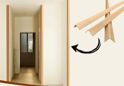 Wood-effect wall corner protector adding style and durability to interior corners